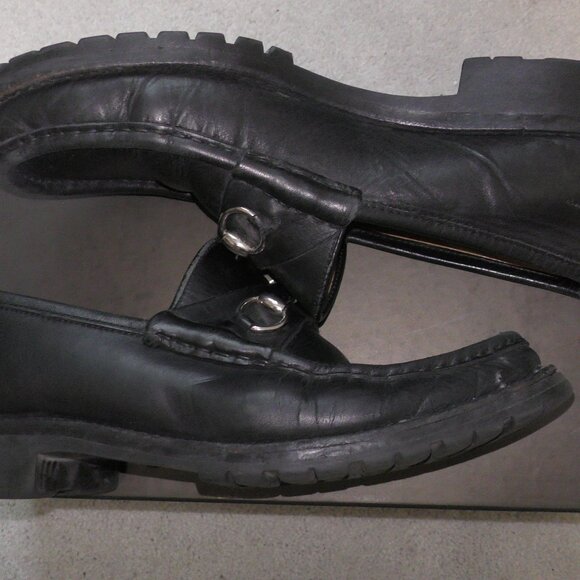 Authentic GUCCI Men’s Black Horsebit Leather Round Toe Loafers 11 main image 8